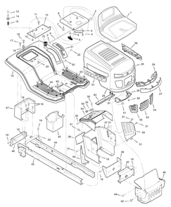 Chassis And Hood Diagram and Parts List for 7800494-465624X108A 2009 Briggs and Stratton Lawn Tractor